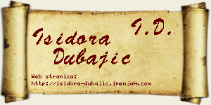 Isidora Dubajić vizit kartica